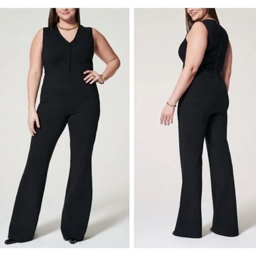 NWT SPANX Perfect Sleeveless Ponte Jumpsuit Classic Black Plus Size 3X